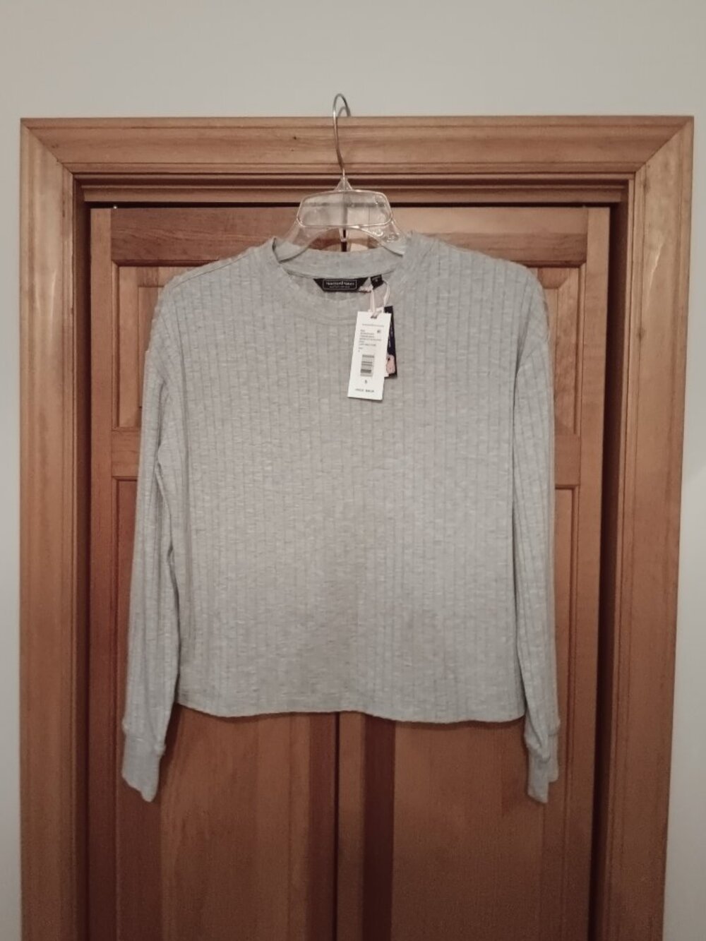 New Vineyard Vines Slightly Cropped Ribbed Long Sleeve Pullover, size S